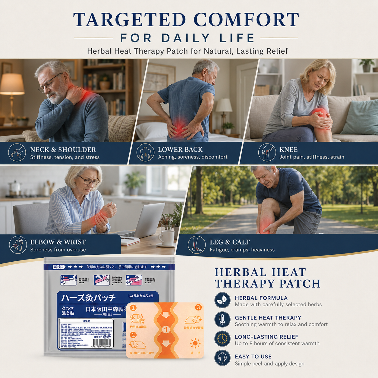 Common neck back knee wrist and leg discomfort areas