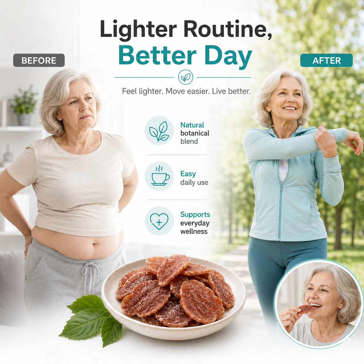 Illustrative female active lifestyle comparison