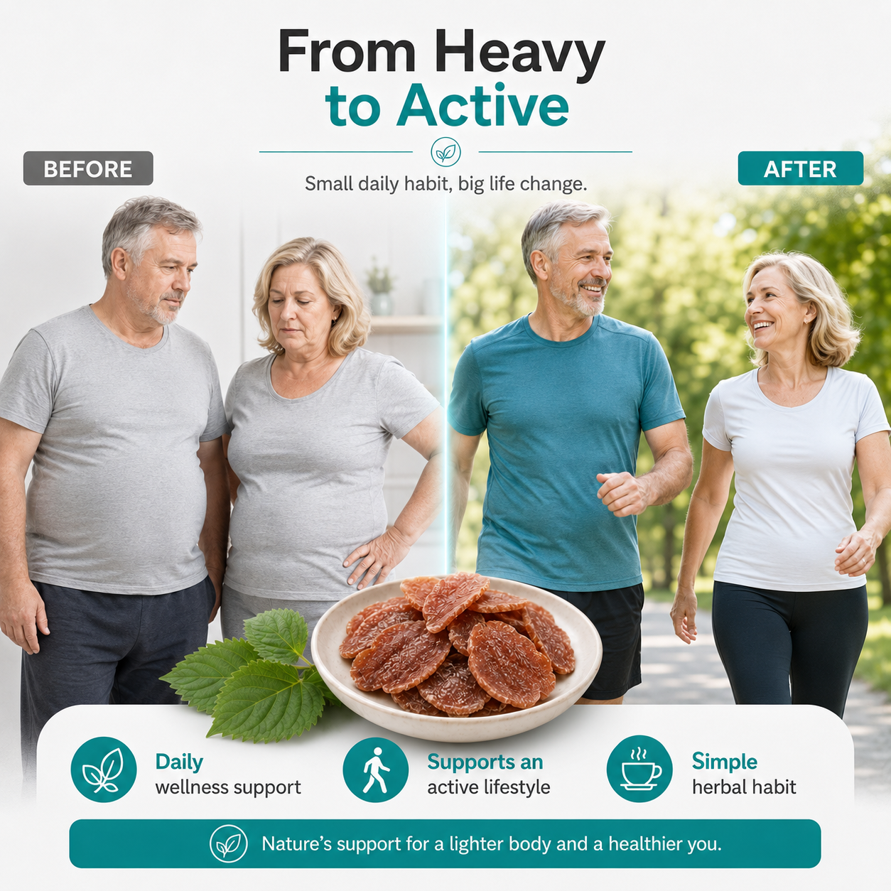 Illustrative active couple lifestyle comparison