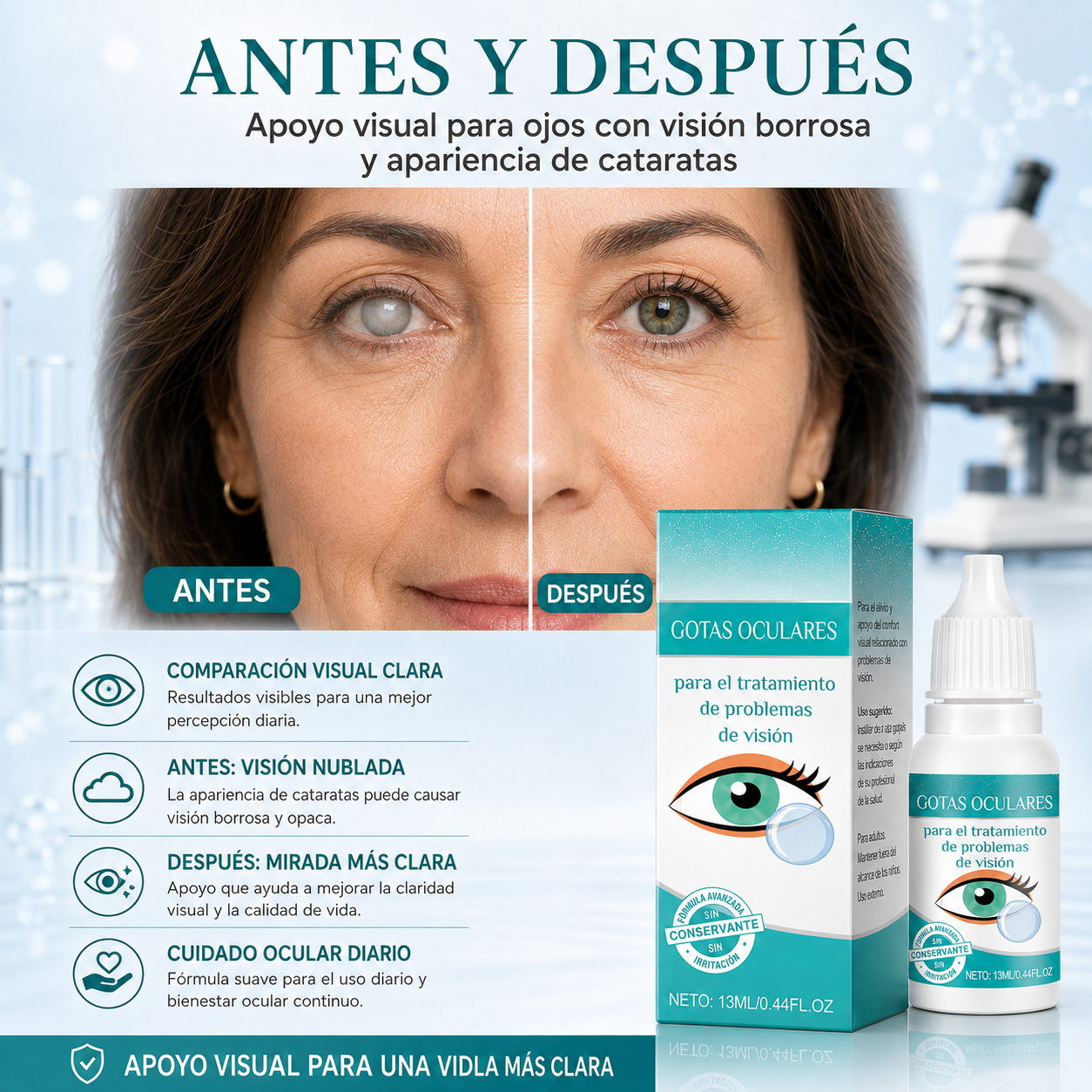 Gotas para el Cuidado Oftálmico Profesional – Hidratación Avanzada para Ojos Secos, Irritados y Cansados  -$AC