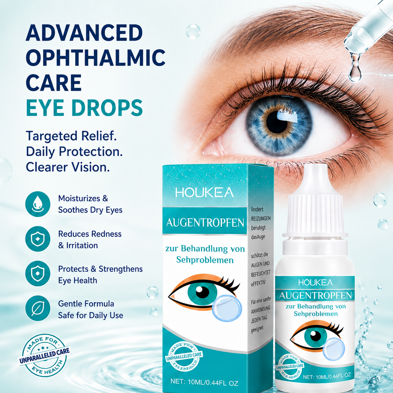 Professional Ophthalmic Care Eye Drops – Advanced Hydration for Dry, Irritated & Tired Eyes  -$AC