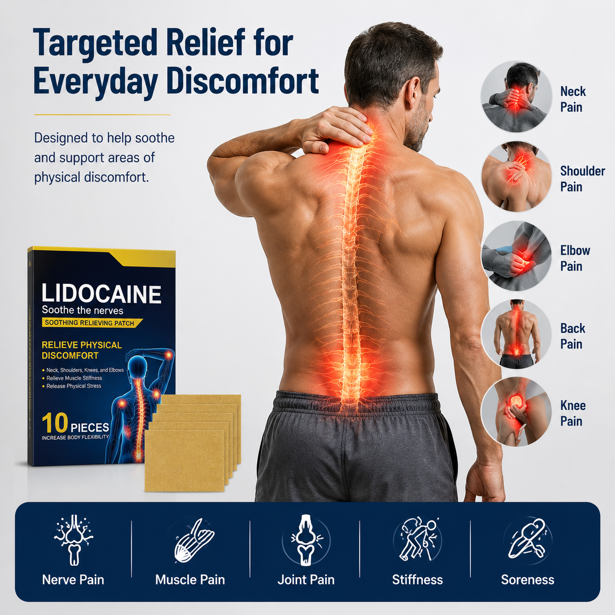 Targeted topical comfort areas