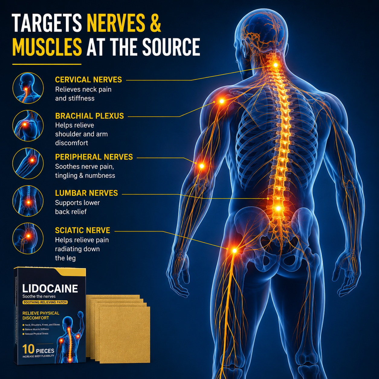 Nerve and muscle area illustration