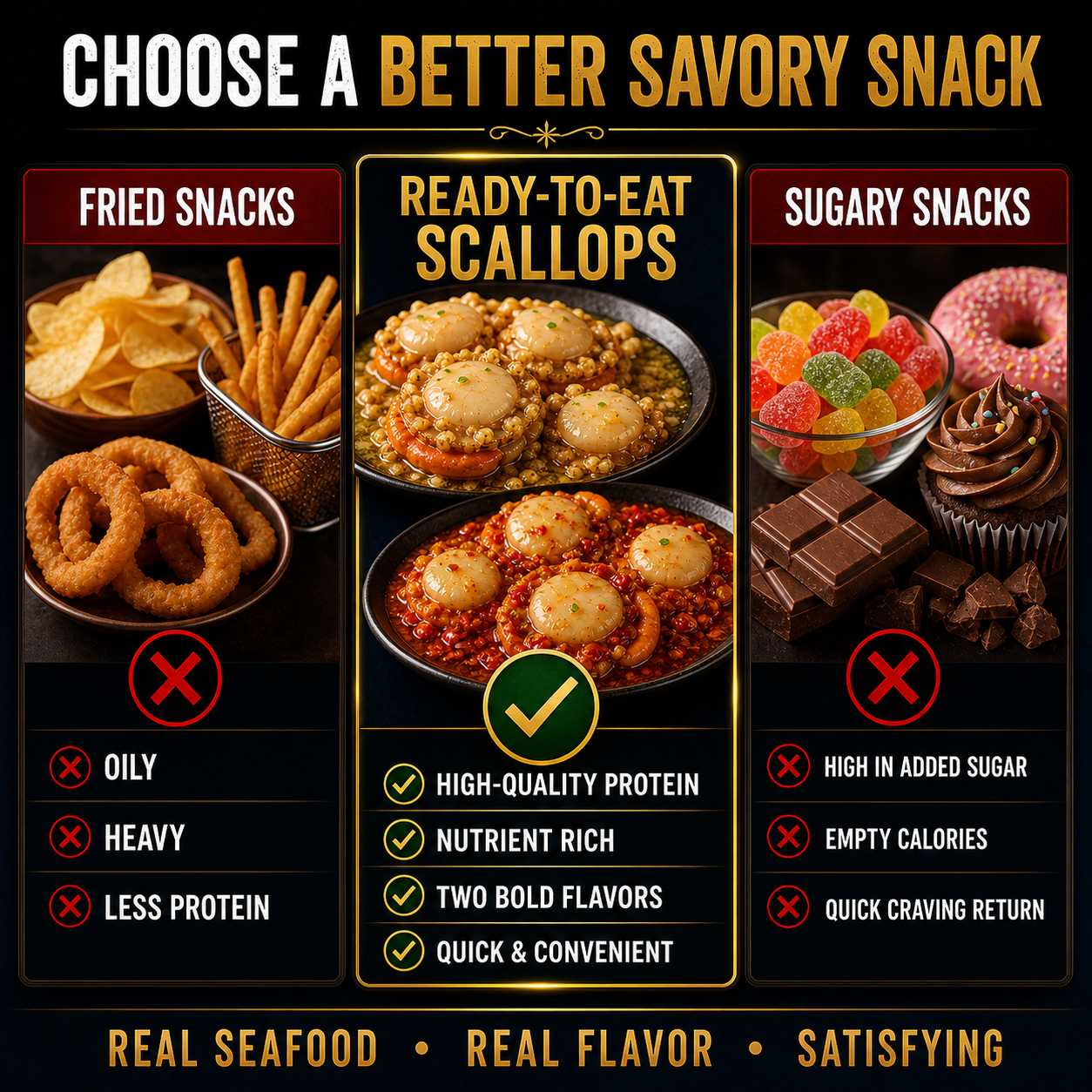 Premium Wild-Caught Scallops | Ready-to-Eat Gourmet Delicacy -$AC