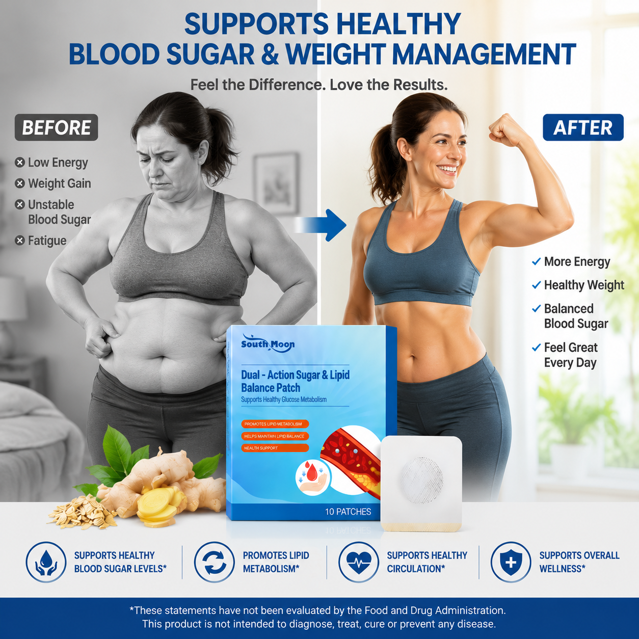 Female lifestyle before and after illustration