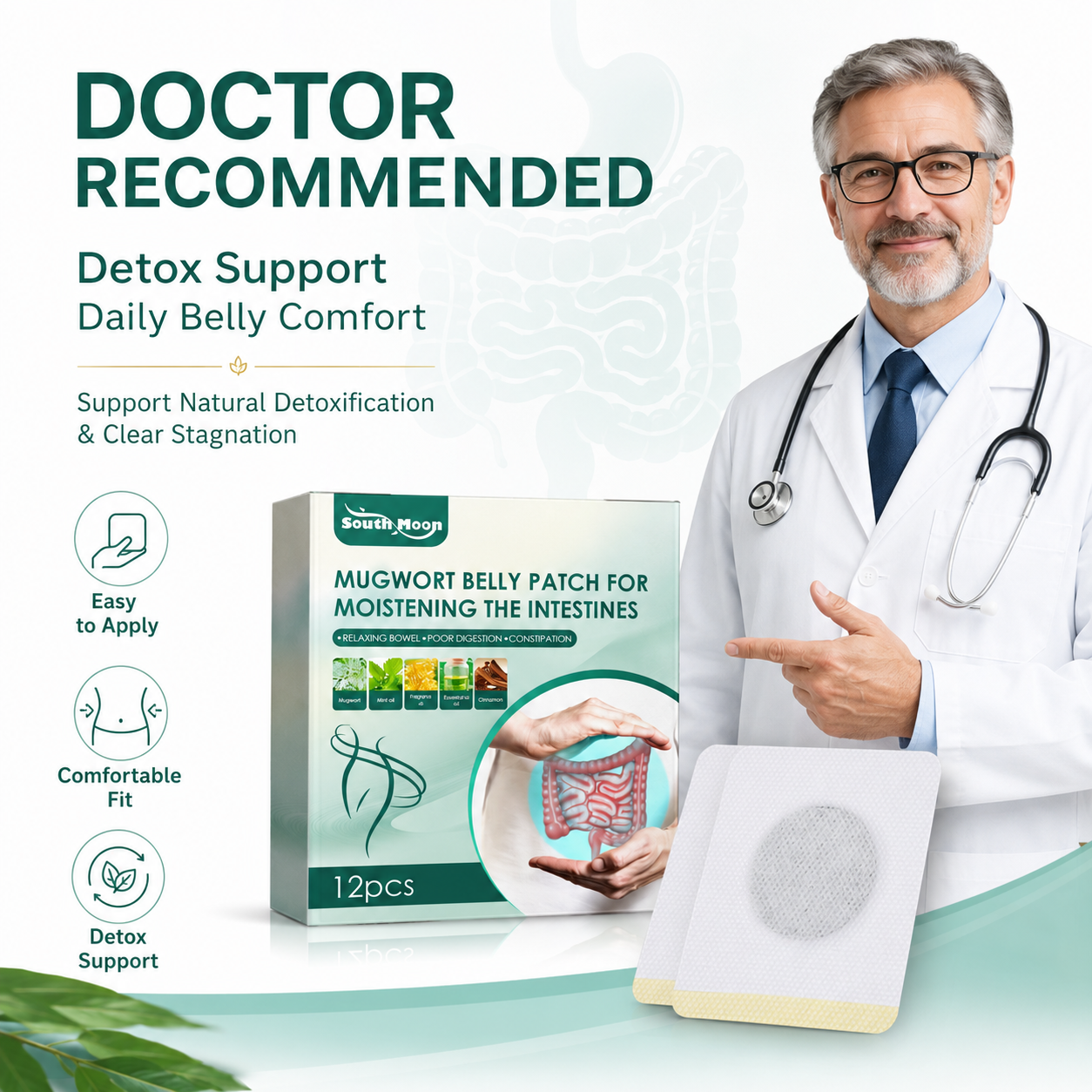 Mugwort Belly Detox Patch – Daily Digestive Comfort & Bloating Support -$AC