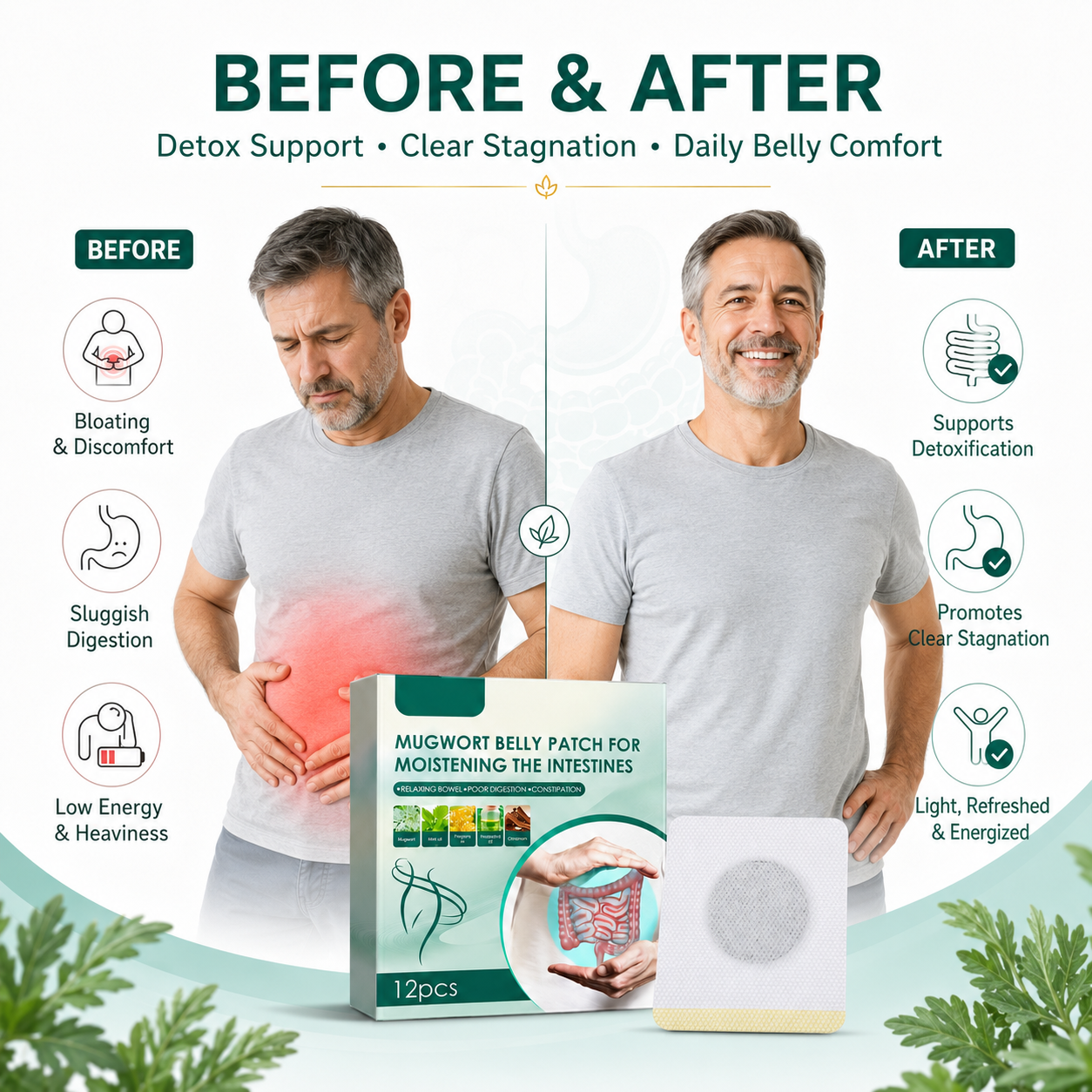 Mugwort Belly Detox Patch – Daily Digestive Comfort & Bloating Support -$AC