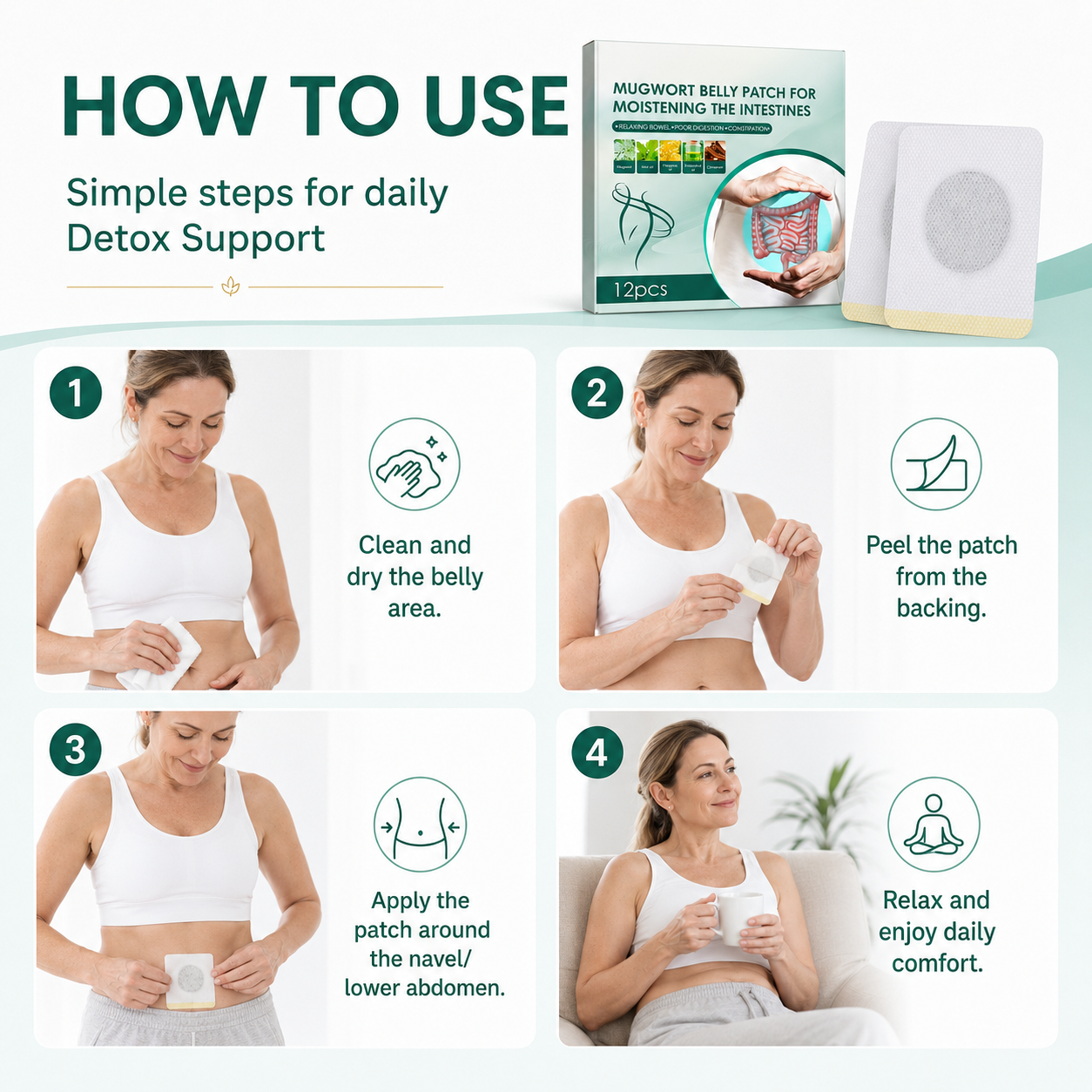 Mugwort Belly Detox Patch – Daily Digestive Comfort & Bloating Support -$AC
