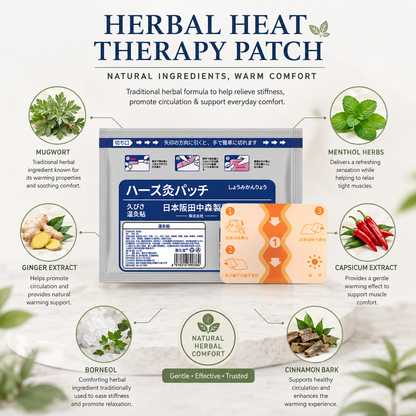 Japanese Herbal Heat Therapy Patches – Deep Warming Comfort for Joints & Muscles -$AC
