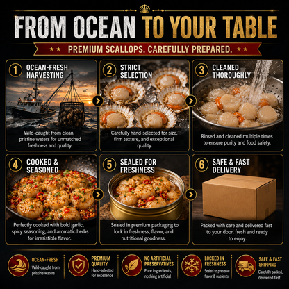 Premium Wild-Caught Scallops | Ready-to-Eat Gourmet Delicacy -$AC