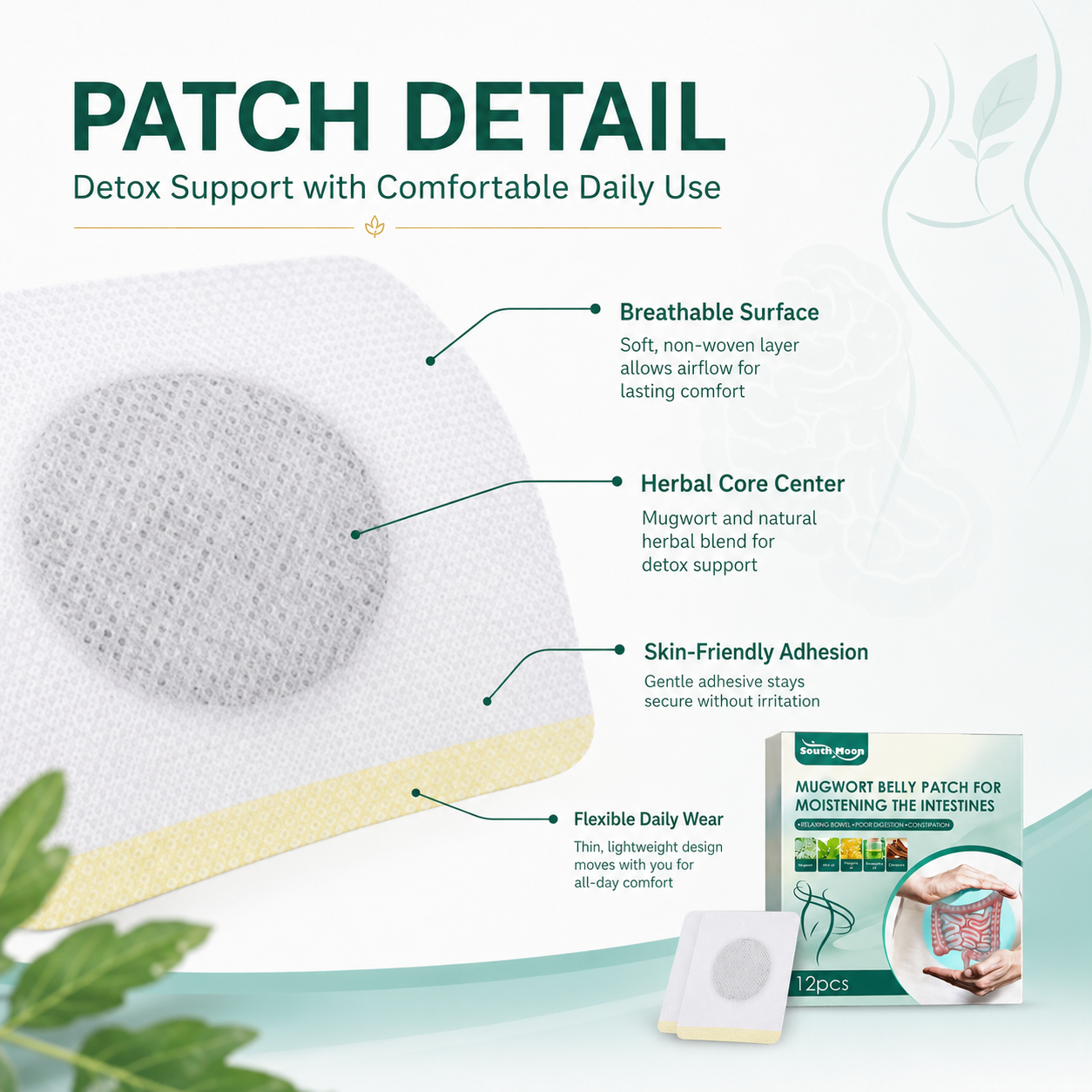 Mugwort Belly Detox Patch – Daily Digestive Comfort & Bloating Support -$AC