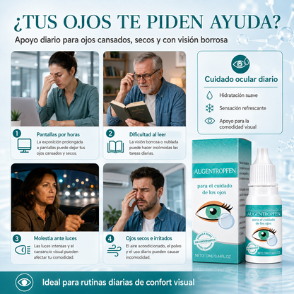 Gotas para el Cuidado Oftálmico Profesional – Hidratación Avanzada para Ojos Secos, Irritados y Cansados  -$AC