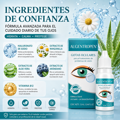 Gotas para el Cuidado Oftálmico Profesional – Hidratación Avanzada para Ojos Secos, Irritados y Cansados  -$AC