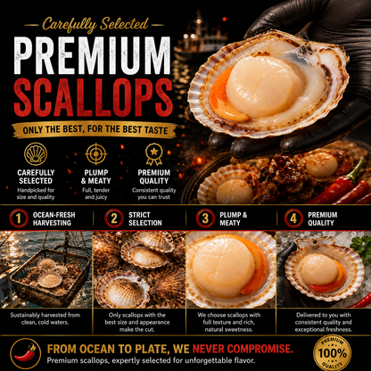 Premium Wild-Caught Scallops | Ready-to-Eat Gourmet Delicacy -$AC