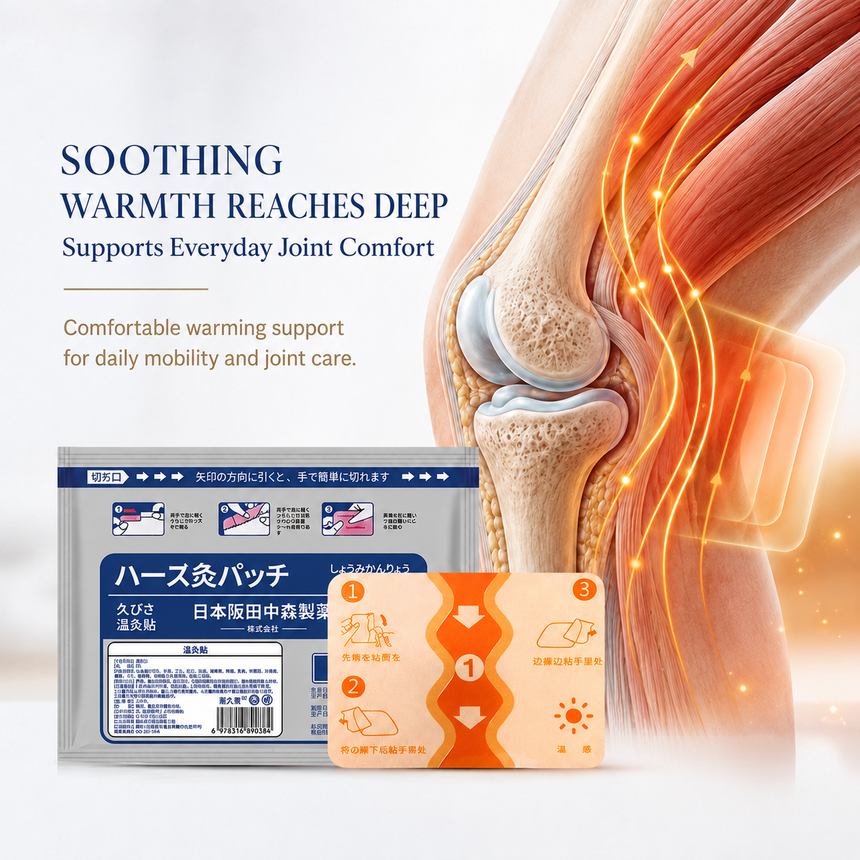 Joint anatomy and warming-support illustration