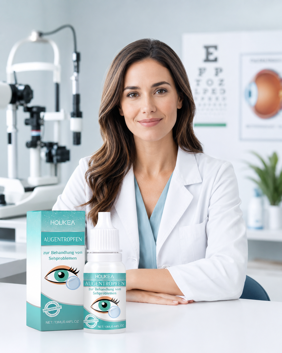 Eye-care professional with Nutrition Eye Drops