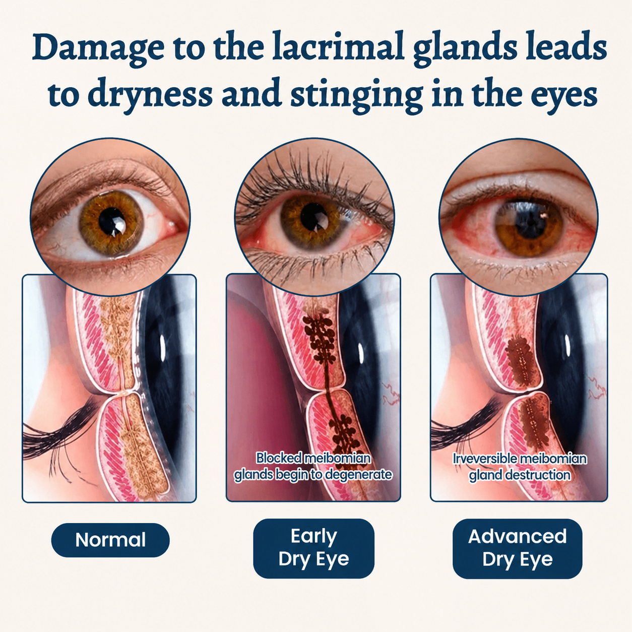 Dry eye progression educational diagram