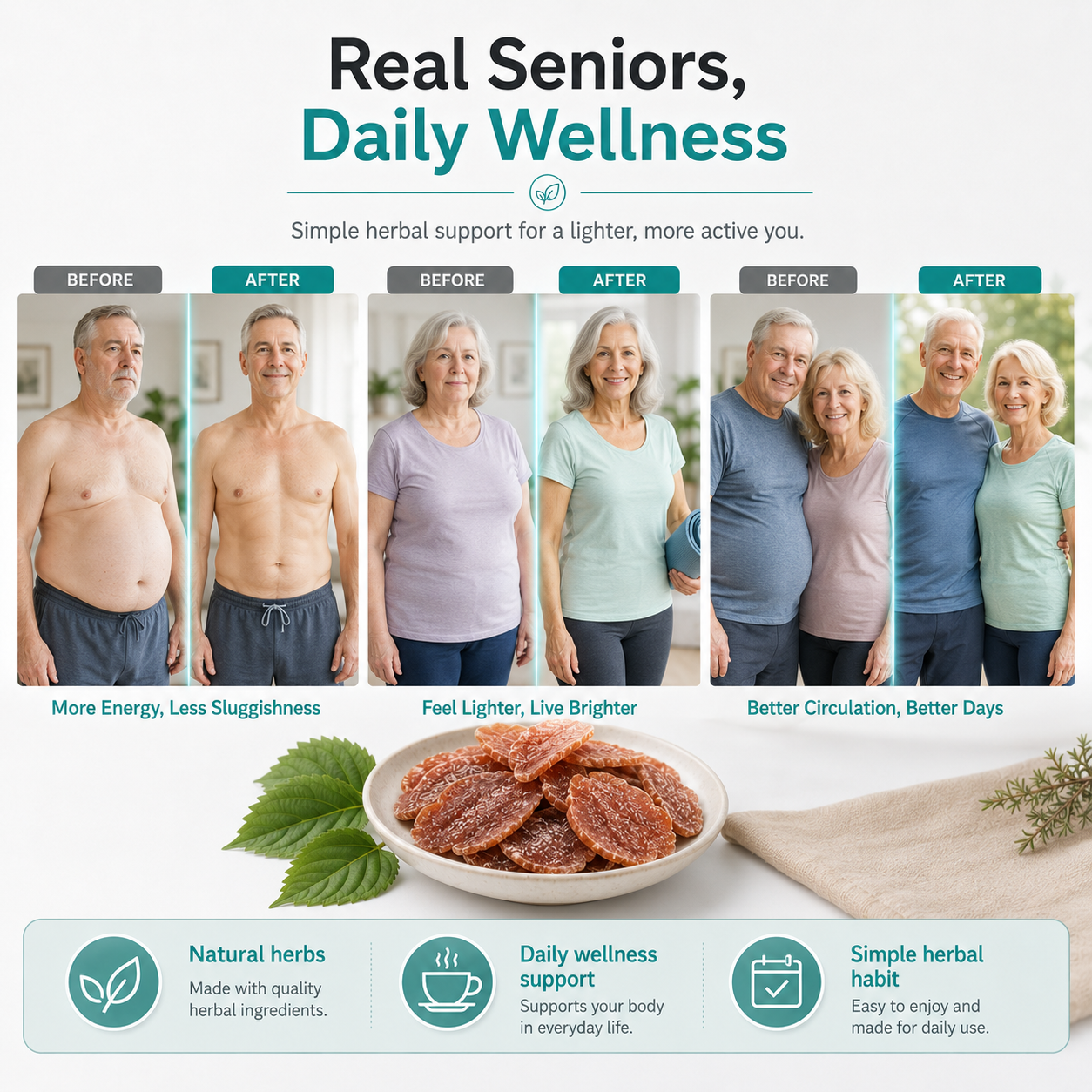 Senior daily wellness lifestyle collage