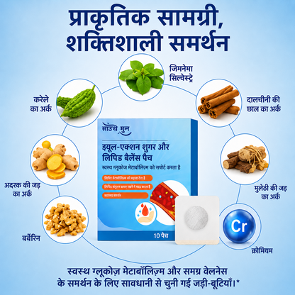 ड्यूल-एक्शन शुगर एवं लिपिड बैलेंस पैच – स्वस्थ ग्लूकोज़ मेटाबोलिज़्म और लिपिड संतुलन के लिए दैनिक सहायता -$AC